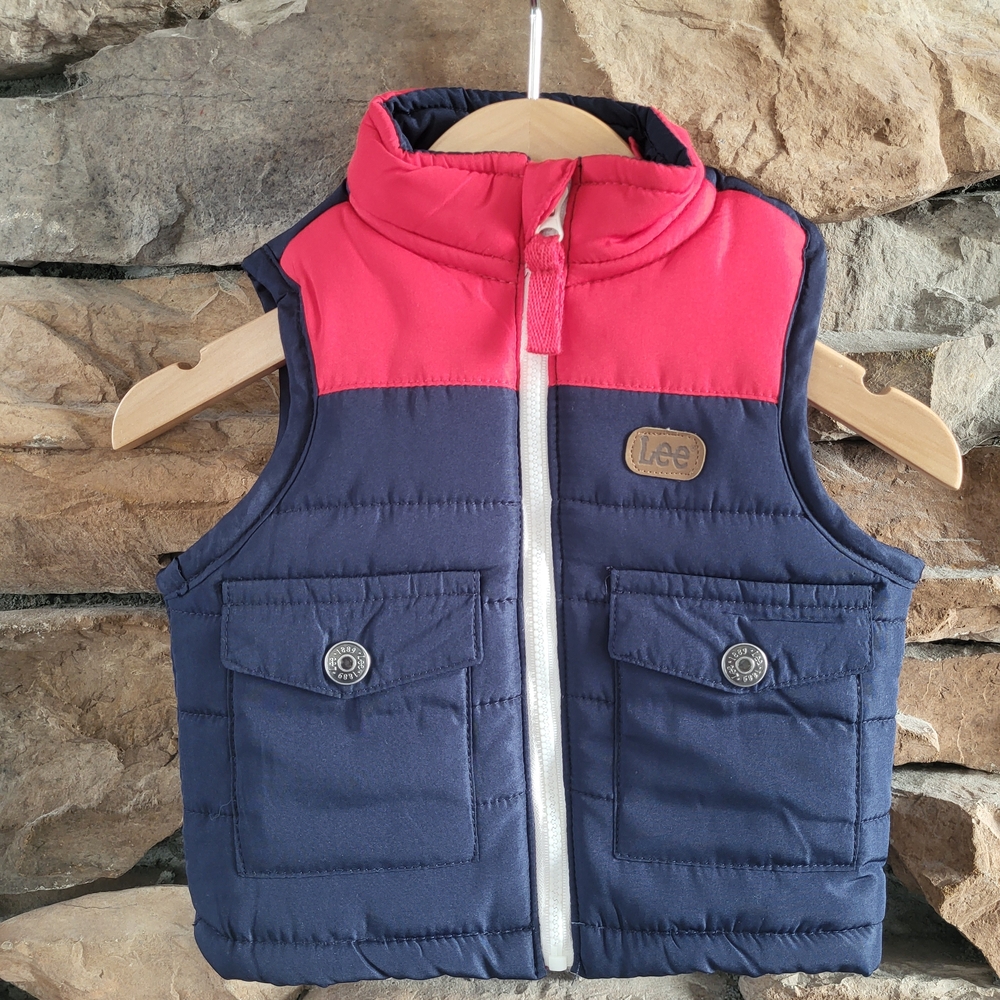 Lee Kids' Vest in Navy and Bright Red 0-3m